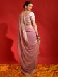 Pink Party Wear Georgette Sari With Embroidery