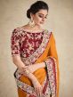 Yellow Embroidered Border Saree In Georgette