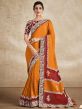 Yellow Embroidered Border Saree In Georgette