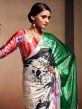 Multicolor Satin Sari With Digital Prints