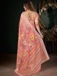 Peach Floral Printed Party Wear Saree