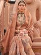 Beige Wedding Wear Woven Saree In Organza