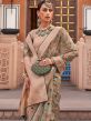 Green Digital Printed Party Wear Organza Sari
