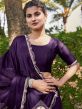 Purple Party Wear Chiffon Saree With Blouse