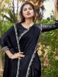 Black Chiffon Saree With Stone Work