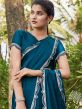 Blue Bridesmaid Saree In Chiffon