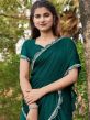 Green Chiffon Saree With Stone Work
