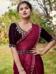 Maroon Party Wear Saree With Blouse