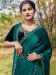 Party Wear Green Saree With Blouse