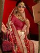 Red And White Traditional Sari In Silk