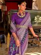 Purple And White Traditional Printed Saree