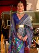 Blue Patola Printed Silk Saree With Blouse