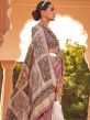 Pink Art Silk Printed Saree With Blouse