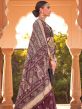 Maroon Traditonal Printed Saree With Blouse