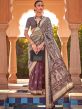 Maroon Traditonal Printed Saree With Blouse