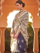 Grey Printed Style Art Silk Saree 