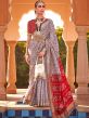Grey Color Printed Saree With Blouse