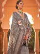 Grey Art Silk Print Styled Saree