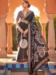 Black Printed Art Silk Saree With Blouse