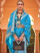 Blue Traditonal Wear Printed Saree