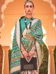 Green Color Printed Saree With Blouse