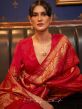 Red Bridal Style Saree In Zari Woven