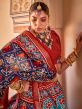 Blue Patola Printed Silk Saree With Blouse
