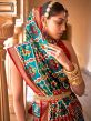 Green Patola Printed Saree In Silk