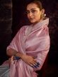 Grey Silk Saree With Zari Embroiderd
