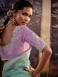 Blue Silk Saree With Embroidered Blouse