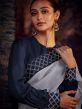 Blue Organza Saree With Stone Work Border
