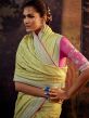Yellow Embroidered Saree In Silk With Blouse