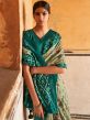 Green Tussar Silk Saree With Embroidered Blouse