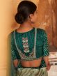 Green Tussar Silk Saree With Embroidered Blouse