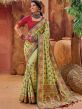 Green Stone Work Banarasi Silk Saree With Blouse