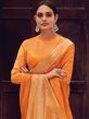 Orange Art Silk Saree In Digital Prints With Blouse