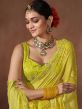 Yellow Festive Chiffon Saree With Bandhej Prints