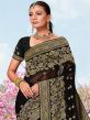 Black Zari Woven Saree In Silk With Blouse