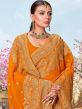 Orange Silk Saree In Zari Woven Patterns With Blouse