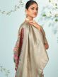Grey Floral Printed Saree In Silk With Blouse