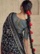 Black Party Wear Weaving Saree In Brasso