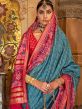 Grey Art Silk Printed Saree With Blouse