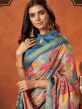 Multicolor Printed Art Silk Saree With Blouse
