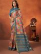 Multicolor Printed Art Silk Saree With Blouse