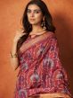 Red Party Wear Saree With Digital Print