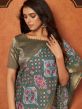 Green Casual Saree In Crepe With Blouse