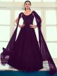 Purple Sequined Gown In Georgette