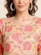 Orange Festive Wear Kurti With Floral Prints