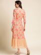 Orange Festive Wear Kurti With Floral Prints