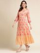 Orange Festive Wear Kurti With Floral Prints